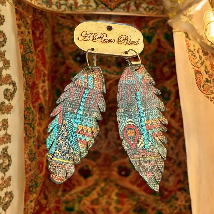 Aztec Feather Earrings