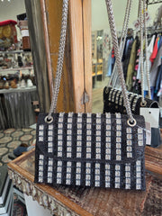 Front with chain Black Rhinestone Evening Bag Robin Boutique