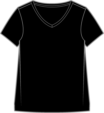 Solid Short Sleeve V-Neck Tee by Escape