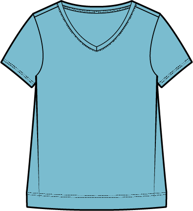 Solid Short Sleeve V-Neck Tee by Escape