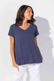 Escape by Habitat Pieced V-Neck Tunic Tee