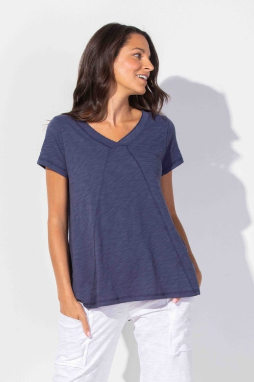 Escape by Habitat Pieced V-Neck Tunic Tee