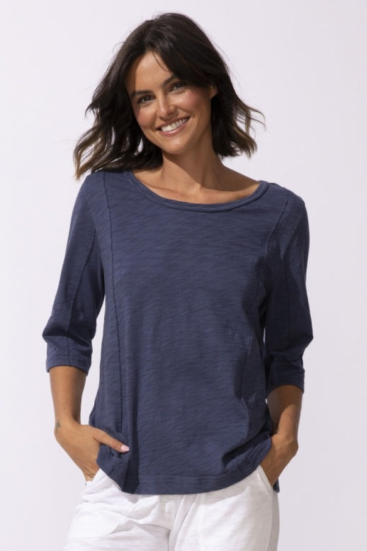 Cotton Slub Seamed Elbow Tee by Escape by Escape 10026 Robin Boutique