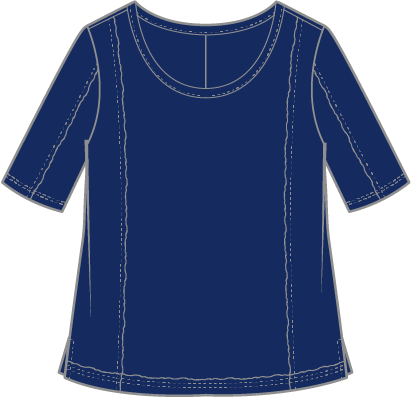 Cotton Slub Seamed Elbow Tee by Escape by Escape 10026 Robin Boutique
