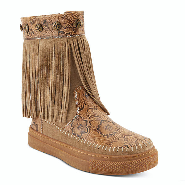 L'Artiste Fringely Western Mid Calf Boots