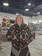 Ikat Velvet Bomber Jacket by Paper Lace