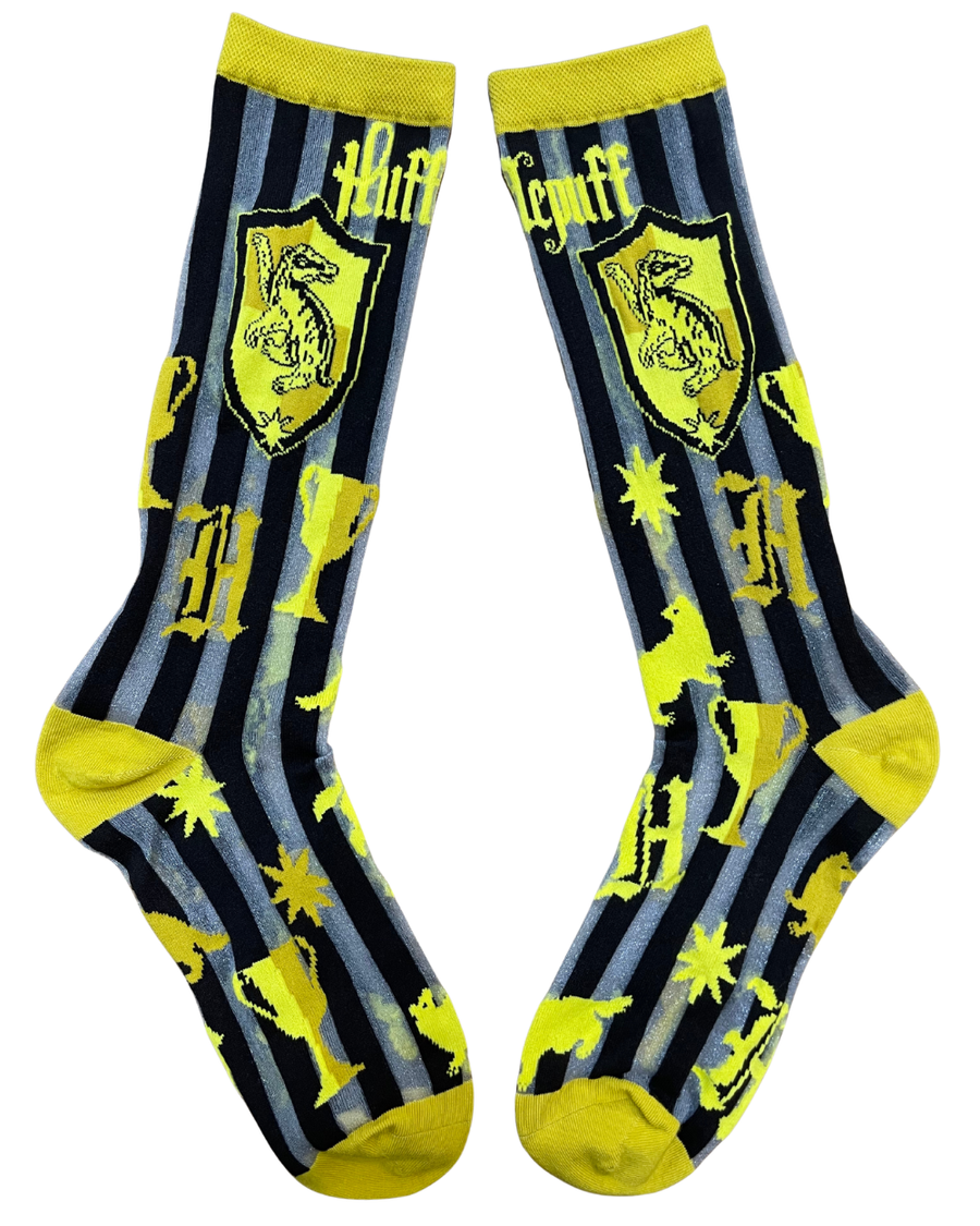 Harry Potter Hufflepuff Shimmer Sheer Mid High Sock