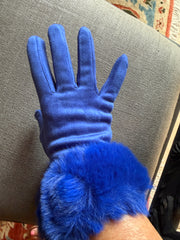 Faux Fur Royal One Size Touch Screen Gloves Robin Boutique