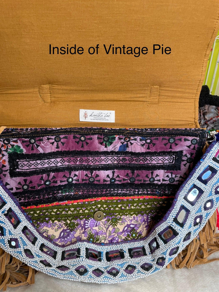 Upcycled Embroidered Structured Market Shoulder Bag by Kantha Bae - Robin Boutique-Boutique 