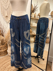 Love Lines Denim Pants by The Paper Lace