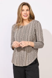 Cotton Slub Seamed High Low Tee by Escape