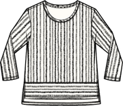 Cotton Slub Easy V Tee in Canyon Stripe by Escape