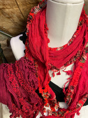 Boho Mixed Tassel Handmade Scarf Necklace