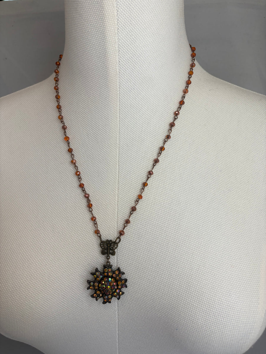 Sparkly Vintage Button Necklace by Gina