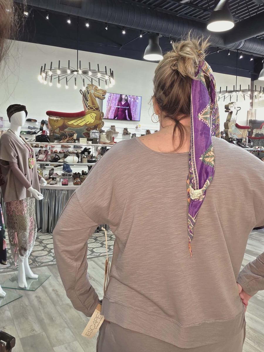 Modal Spandex Terry Front Back Pullover by Escape