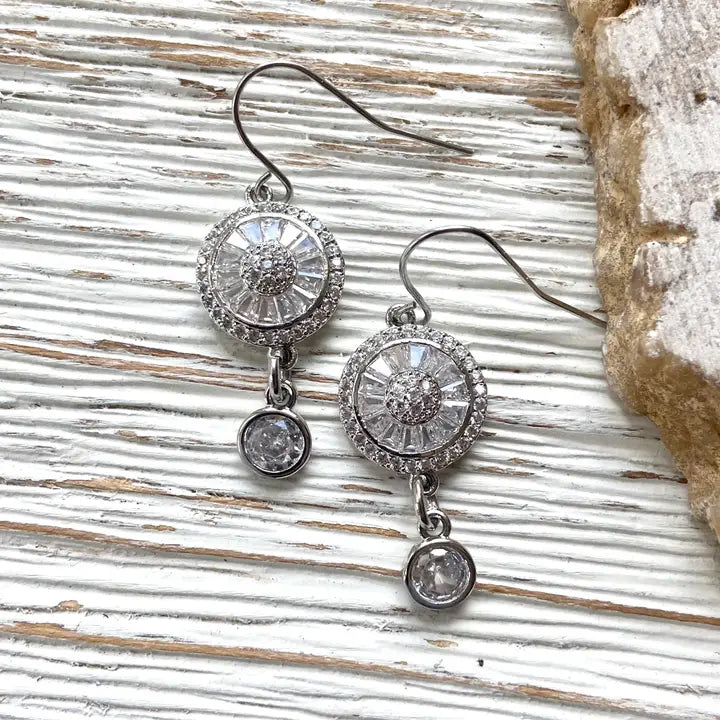 Additional view of Sparkly Crystal 2 Tier Earrings from Robin Boutique.