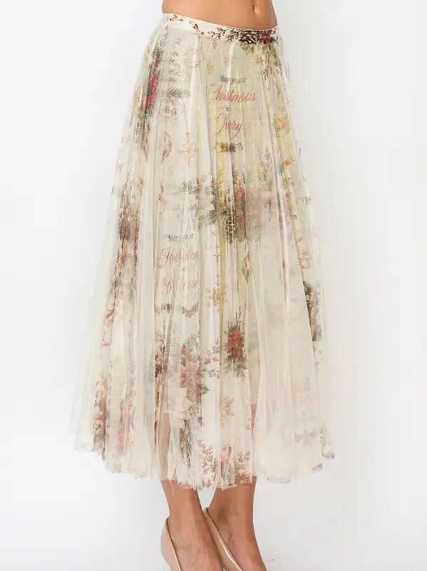 Sparkle Mesh Tulle Maxi Skirt in Joyful by Origami