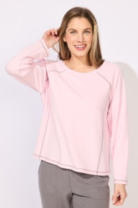 Butter Rib Knit Raglan Pullover by Escape