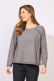 Butter Rib Knit Raglan Pullover by Escape