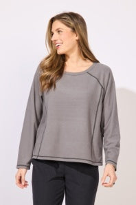 Butter Rib Knit Raglan Pullover by Escape