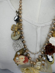 Ivory Rose Cluster Necklace by Gina