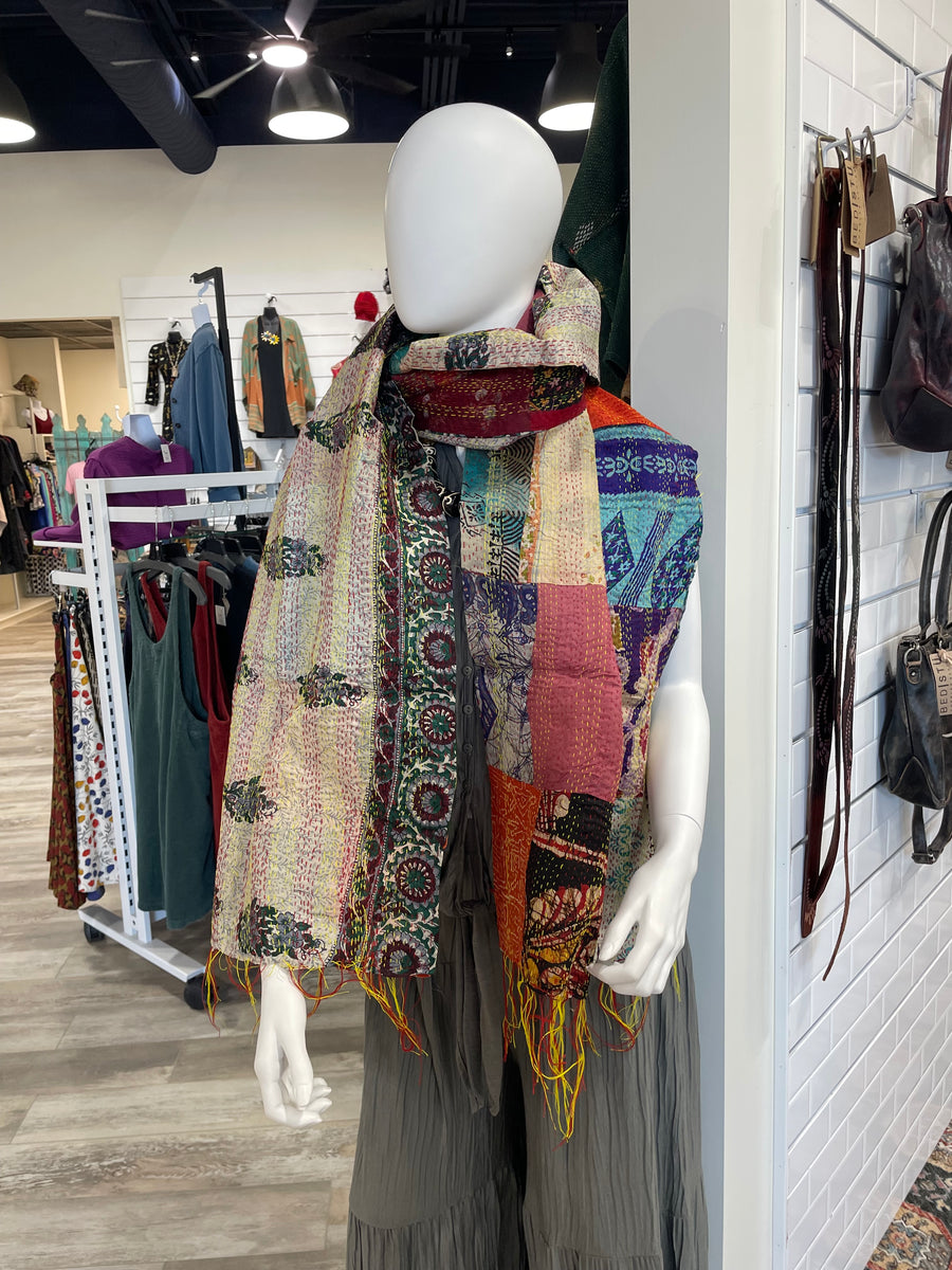 Silk Kantha Scarf #5002 by Robin