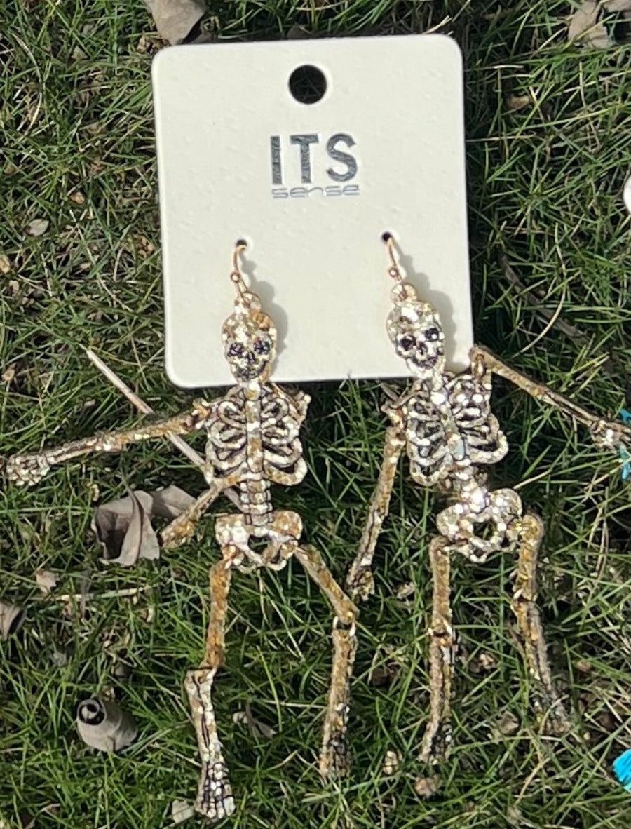 Filigree Skeleton and Ghost Theme Earrings - Robin Boutique-Boutique 