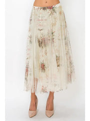 Sparkle Mesh Tulle Maxi Skirt in Joyful by Origami