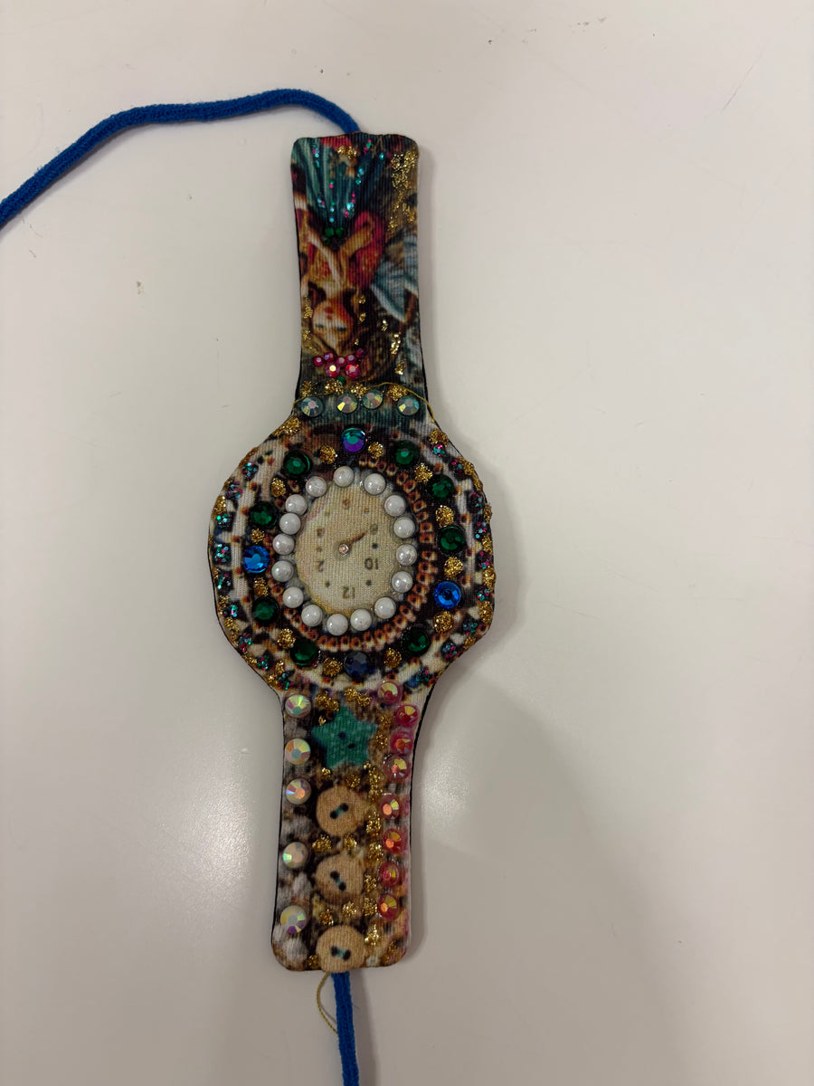 Embellished Fabric Watch Cuff by IPNG Design