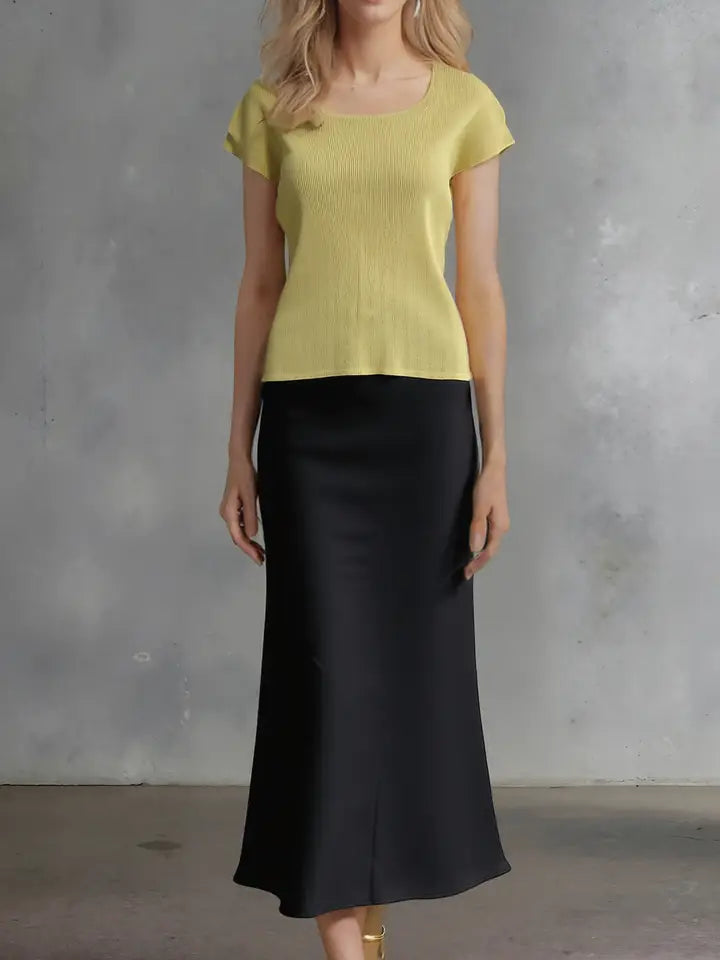 Pleated Short Sleeve Top by EllyNDale
