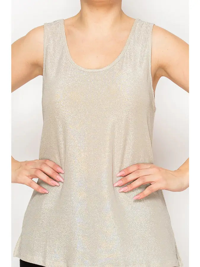 Sparkling Lurex Fabric Tank by Origami