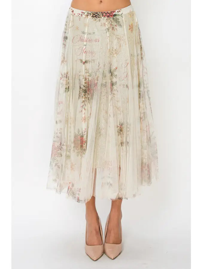 Sparkle Mesh Tulle Maxi Skirt in Joyful by Origami