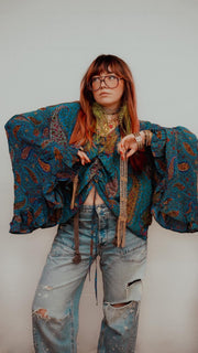 Bell Sleeve Butterfly Top #45 by Kantha Bae