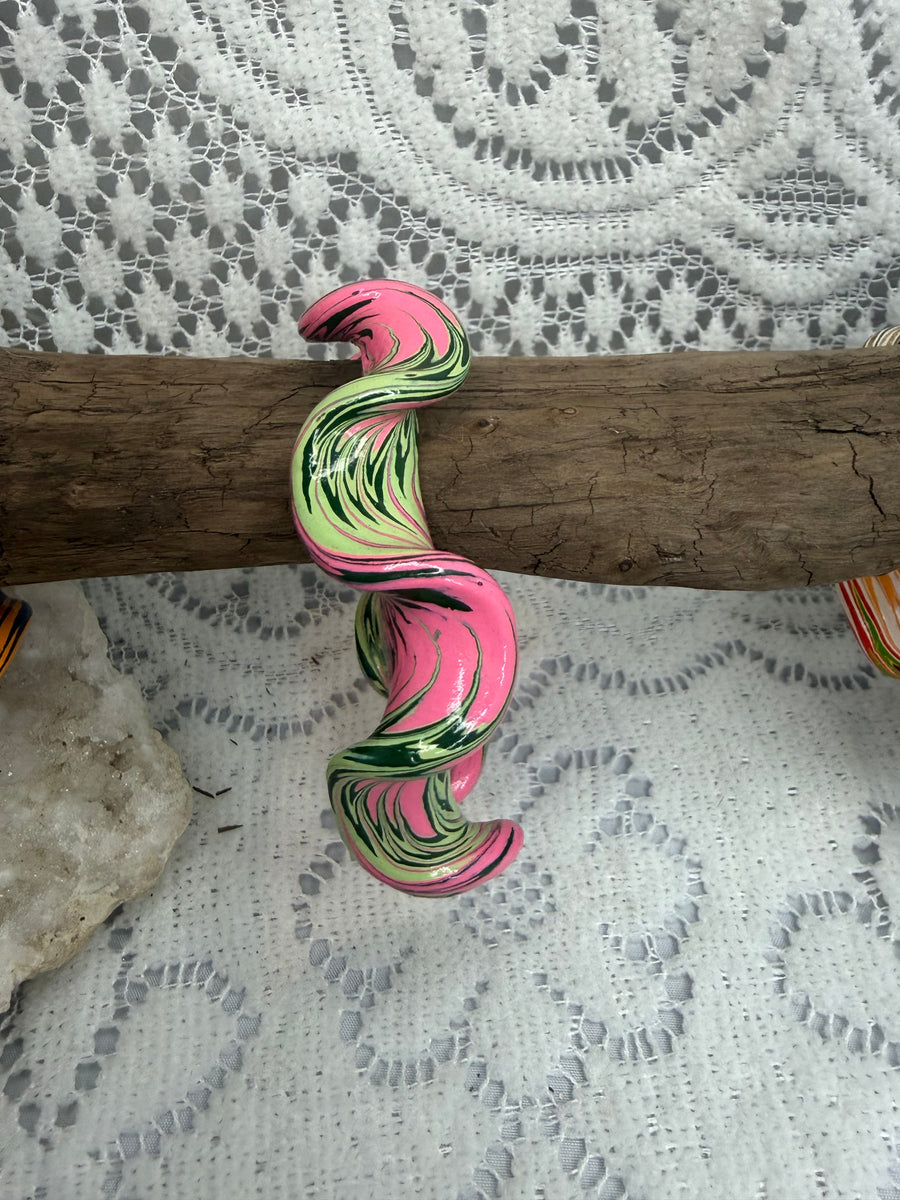 Painted Shellac Ruffle Bracelet