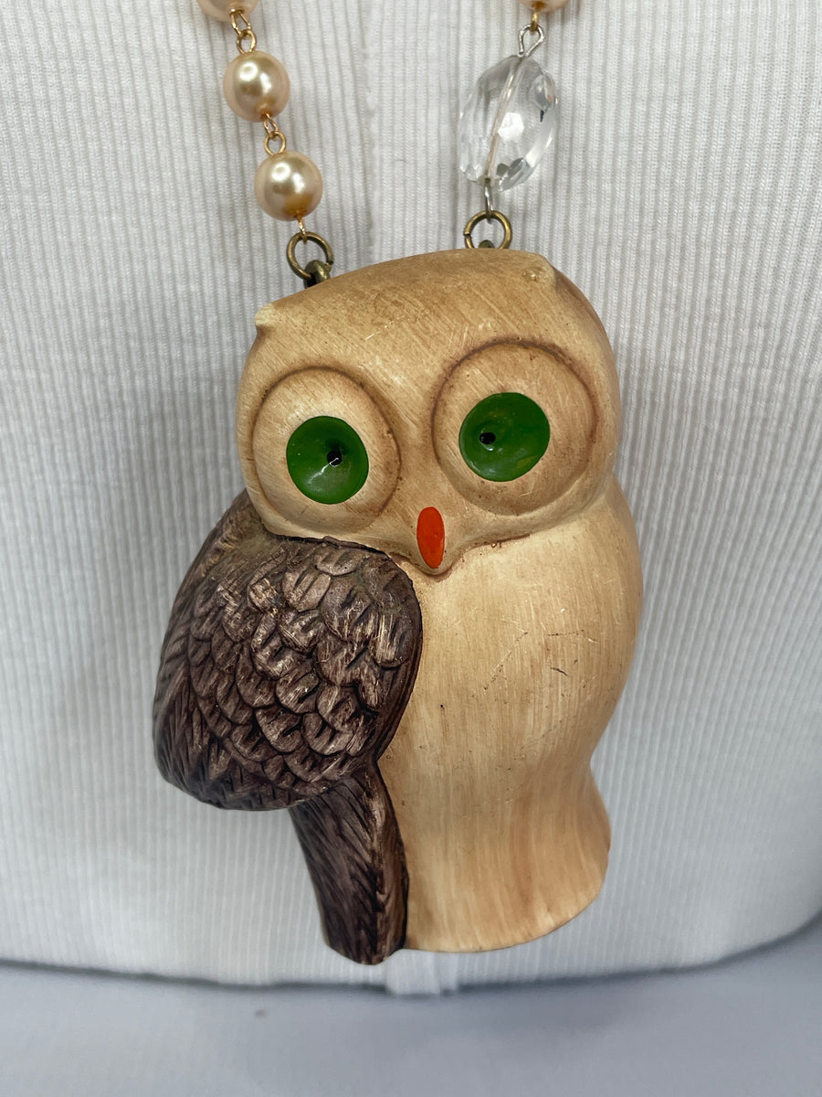 Moonwatcher Owl Pendant Necklace by Gina