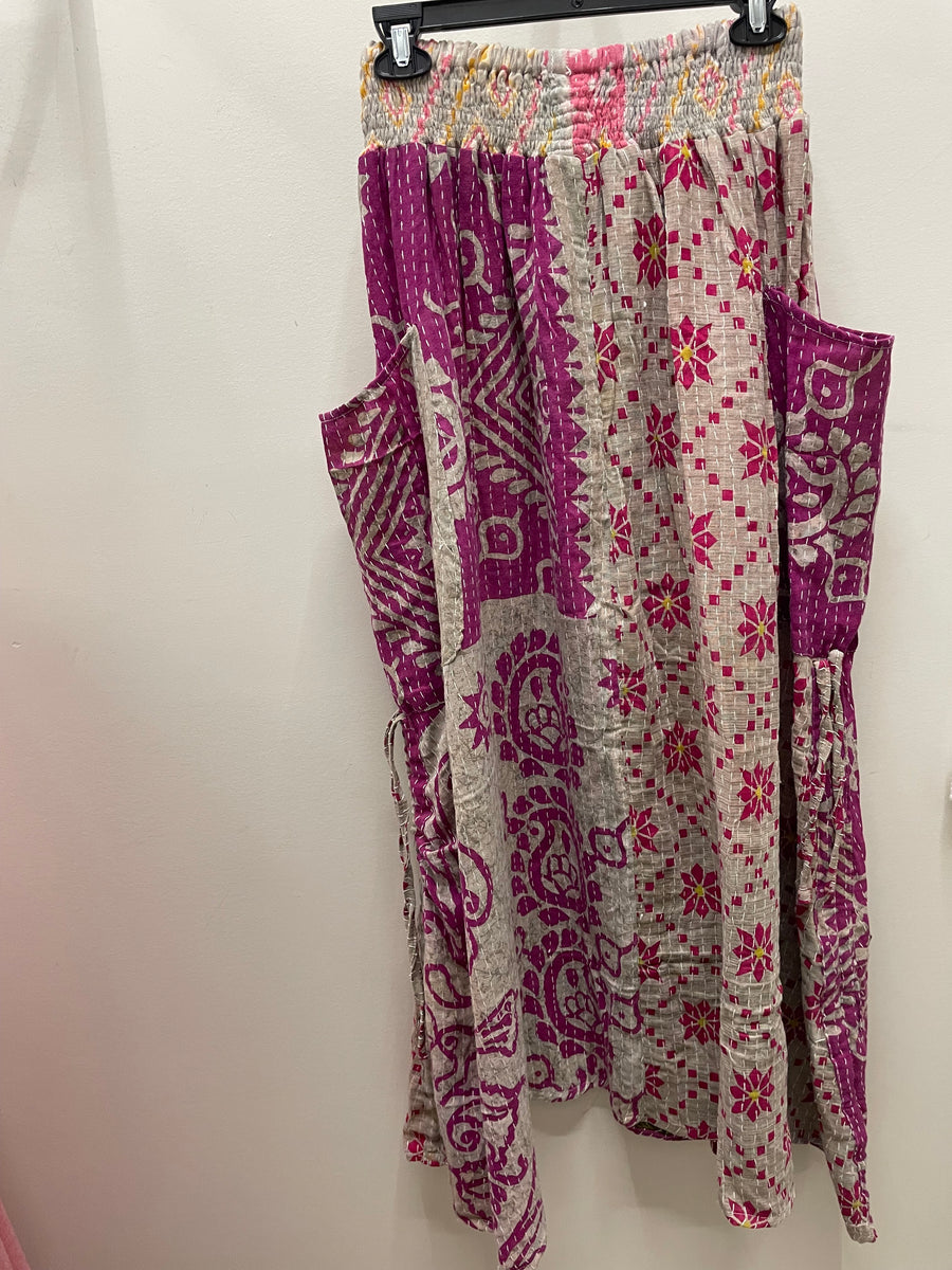 Pareo Kantha Butterfly Cargo Skirt #012 by Kantha Bae