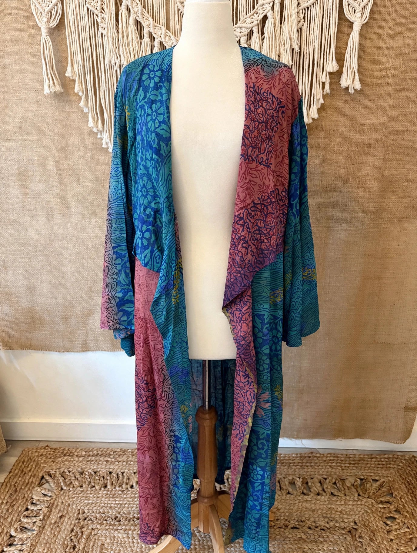 Crepe Sari Spellbound Kimono #071 by Kantha Bae