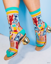 NEW STYLE: JAWS 50th Anniversary Sheer Crew Sock Robin Boutique