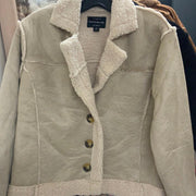 Faux suede Shearling lined short coat HMJ20963 - Robin Boutique-Boutique 