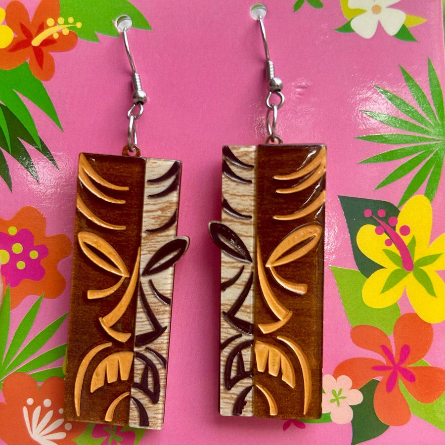 Tiki Totem Earrings by Miss Fluff x Lipstick & Chrome Robin Boutique