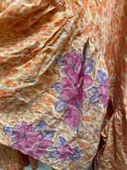 Crepe Sari Bell Sleeve Golddust Crop Top #072 by Kantha Bae
