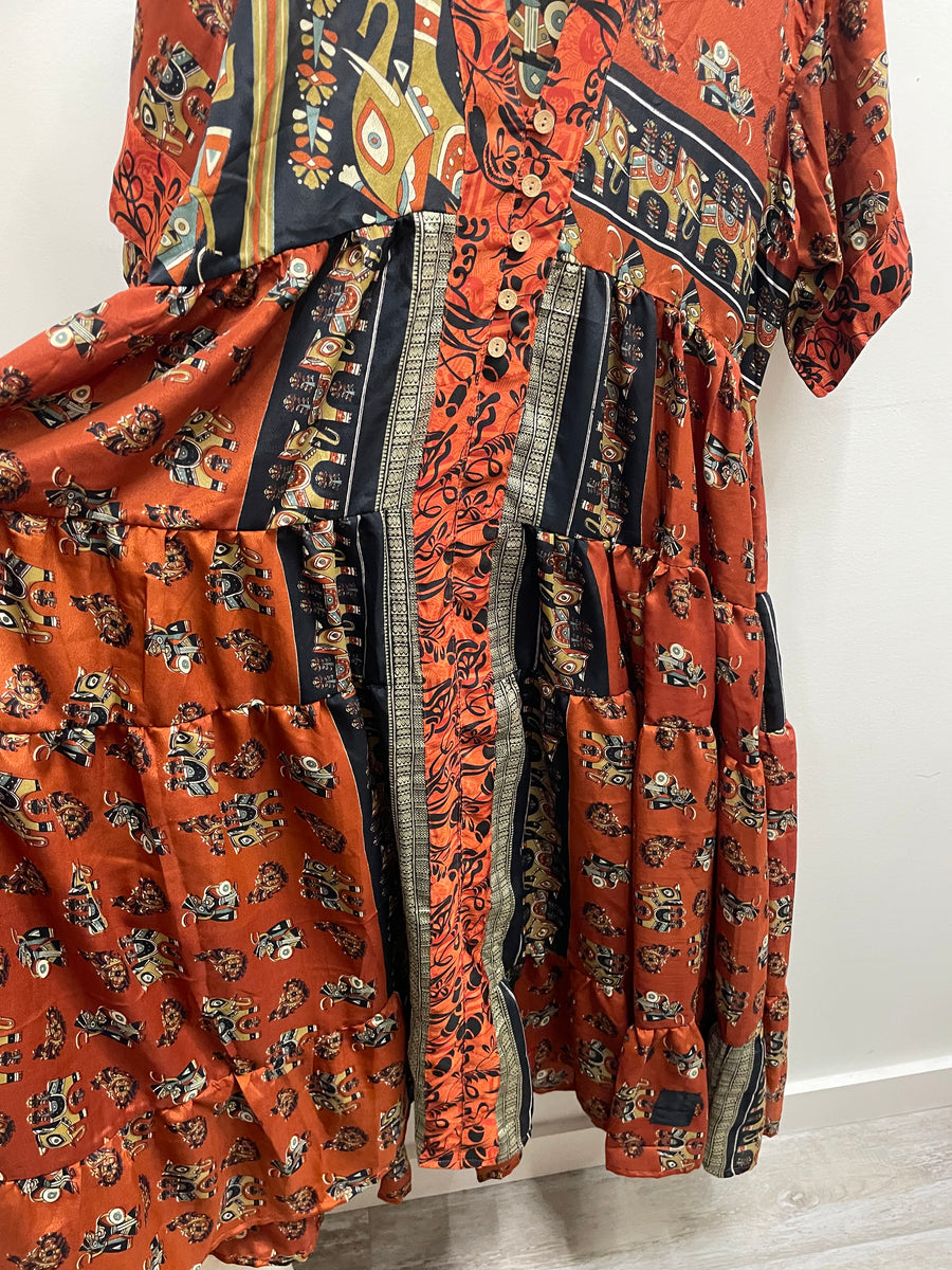 Rasgulla Sari Twilight Maxi Dress #010 by Kantha Bae