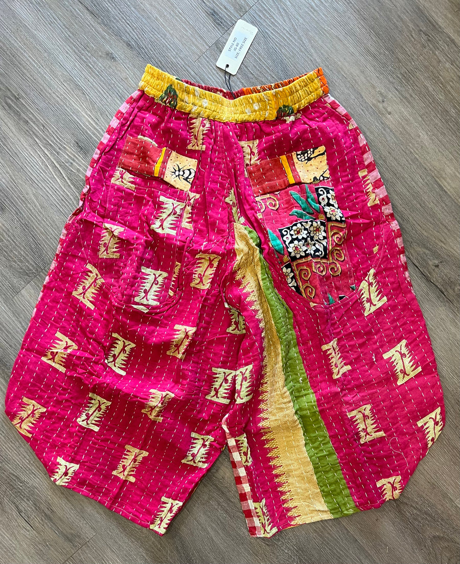 Kantha Sunrise Crop Pants "Picnic" by Jaded Gypsy