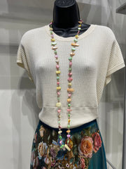 Tidal Glow Irregular Shell & Glass Necklace