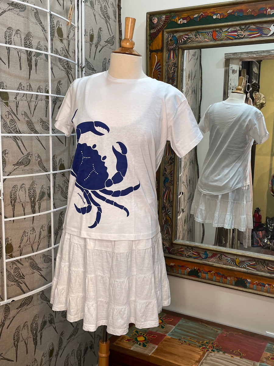 Happy Crab on Short Sleeve Crewneck Shirt