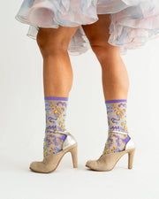 Aquarius Zodiac Shimmer Sheer Crew Sock