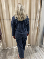 Stripe Cotton Slub J Pocket Flood Pant