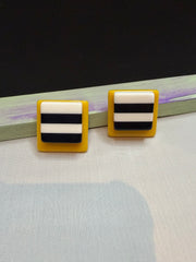 Square Stack Acrylic Earrings by The Vintage Jewel