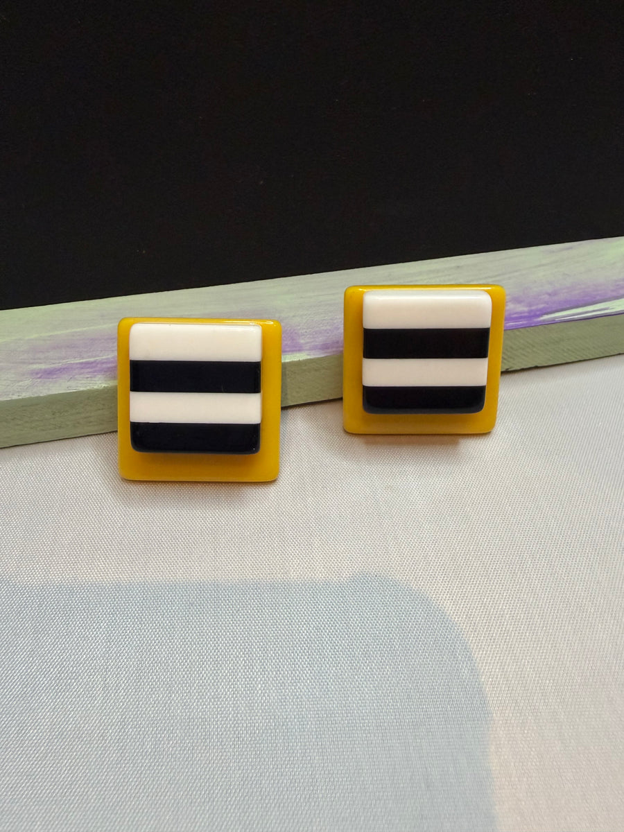 Square Stack Acrylic Earrings by The Vintage Jewel