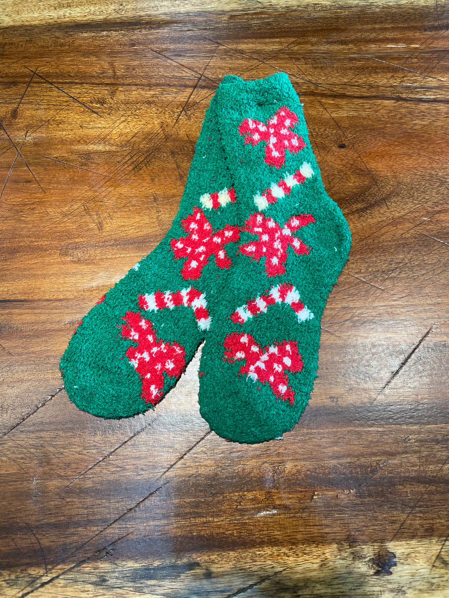 Ultra Soft Chenille Socks in Candy Cane